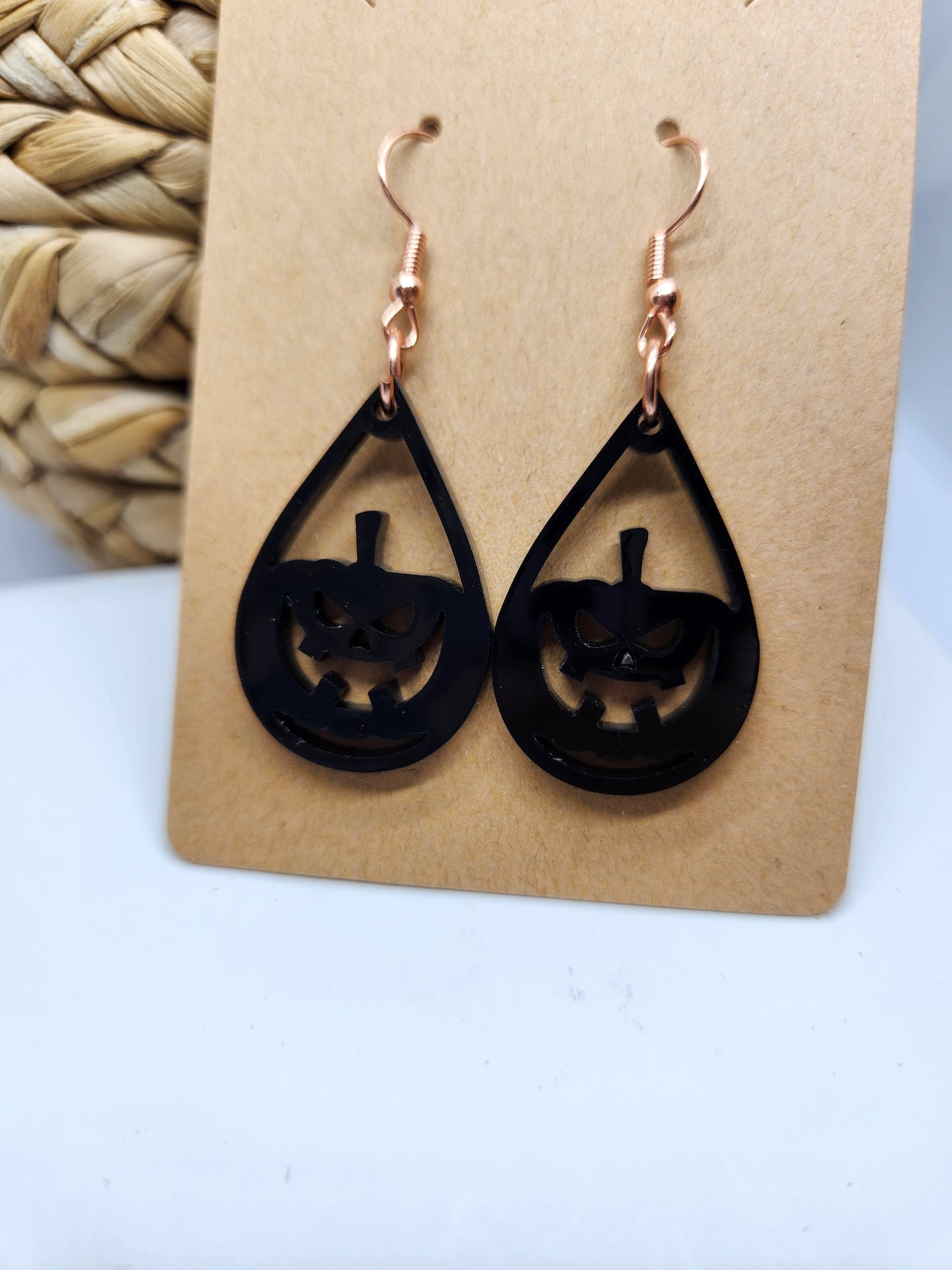 Halloween Earrings *Jack-o-lantern* Design #2