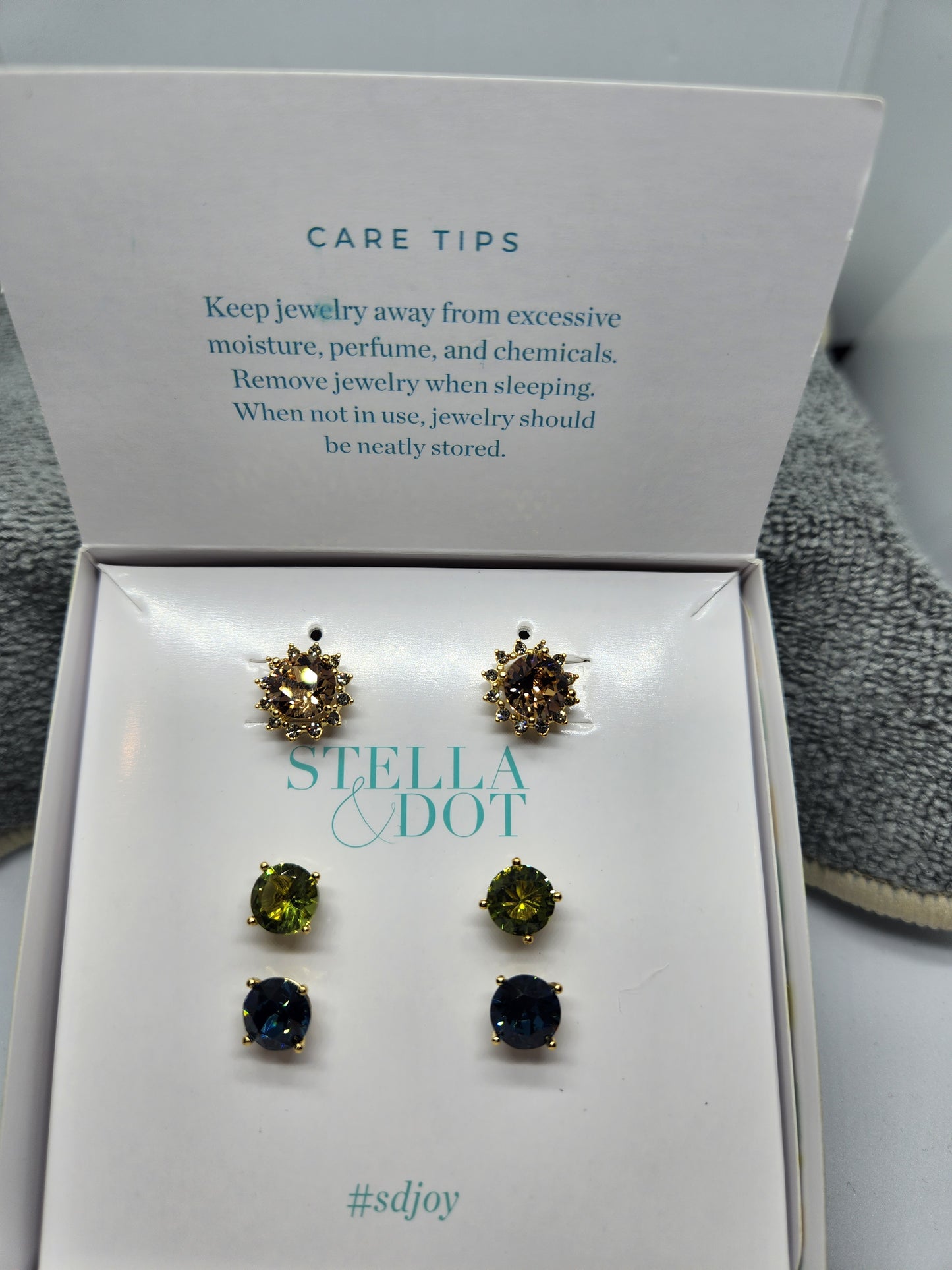 Halo Stud Set ~ Gold/Navy Multicolor by Stella & Dot