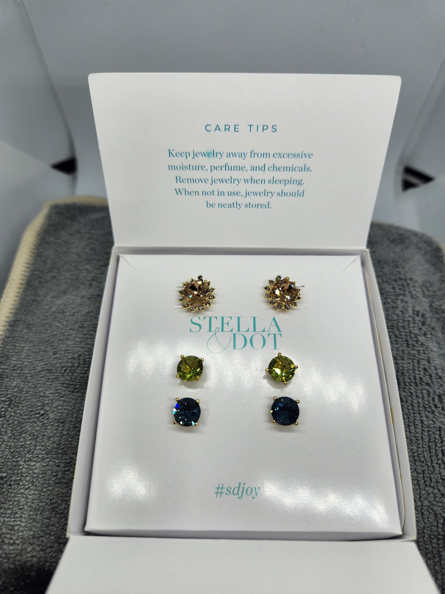 Halo Stud Set ~ Gold/Navy Multicolor by Stella & Dot