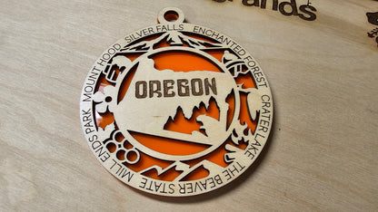 Oregon Ornament – Laser Cut Oregon State Christmas Ornament, Handmade OR Gift, Oregon Decor, Holiday Keepsake, Personalized State Present
