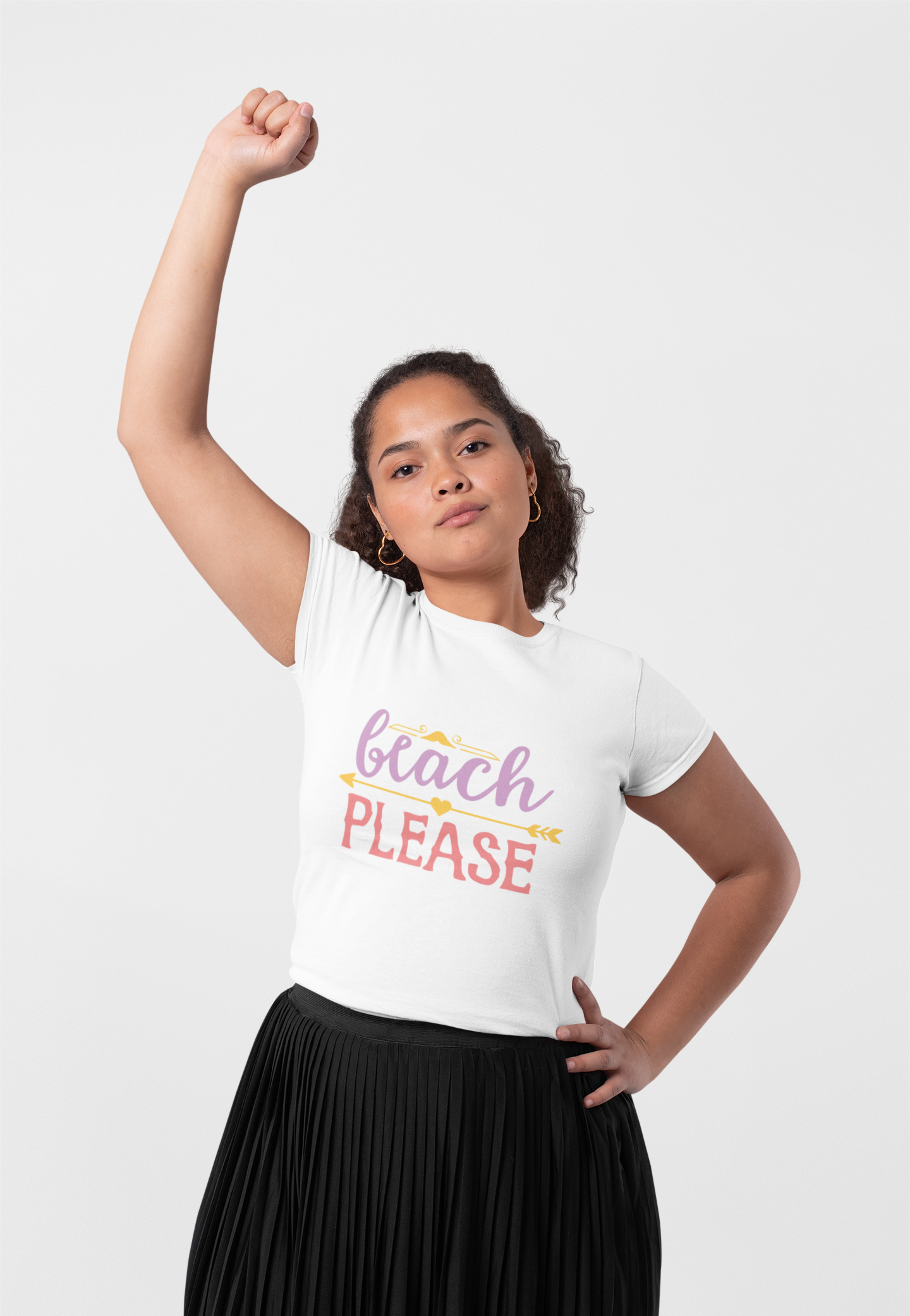 Beach Please Unisex Summer T Shirt White 100 Percent Ring Spun Cotton Crew Neck Graphic Tee