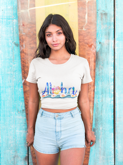 Aloha Women’s Crop Tee – Summer Vibe Top