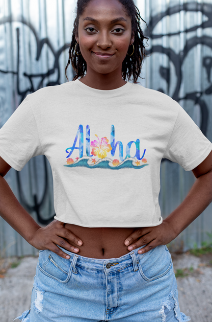 Aloha Women’s Crop Tee – Summer Vibe Top