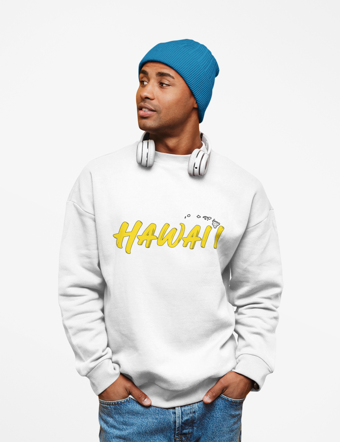 Hawaii-Inspired Unisex Crewneck Sweatshirt – Cozy 50/50 Cotton-Poly Pullover