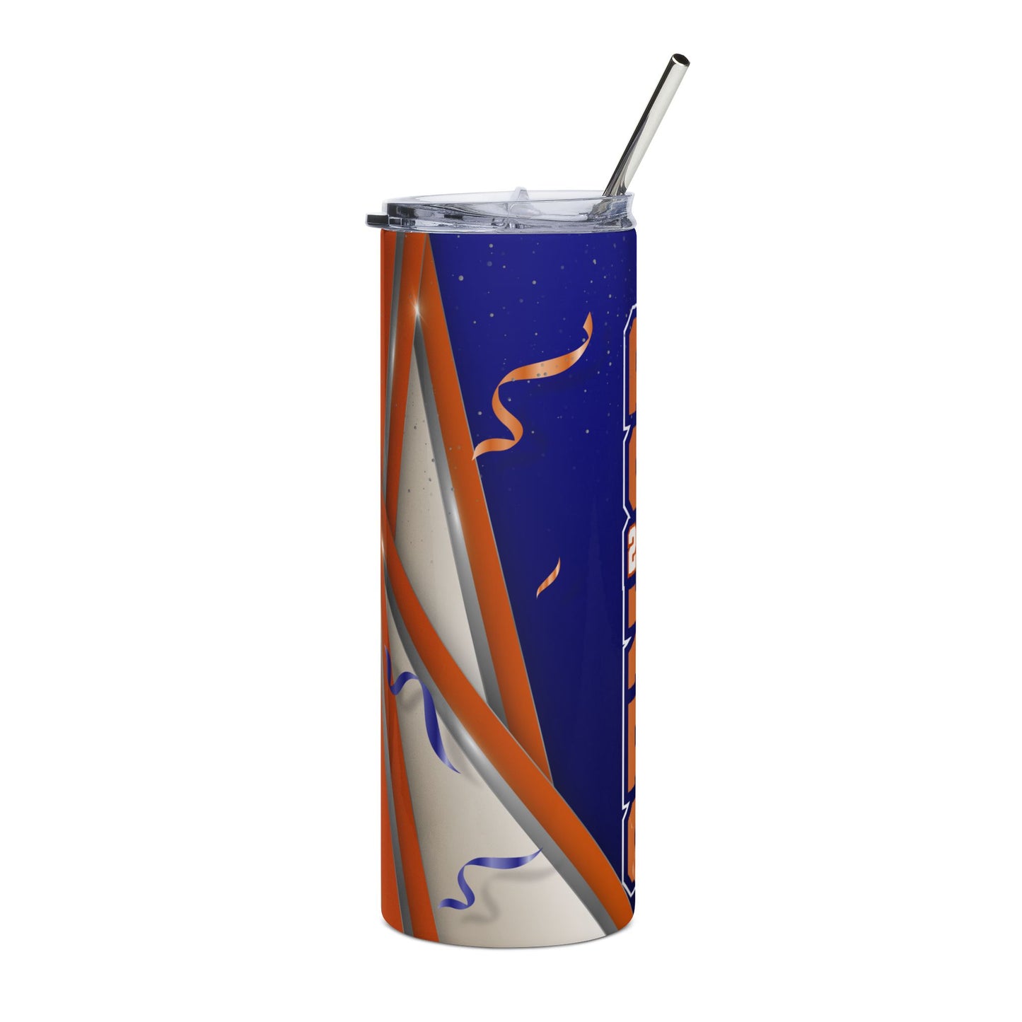 Senior 2026 Blue/Orange Stainless Steel Tumbler - Graduation Gift Travel Mug