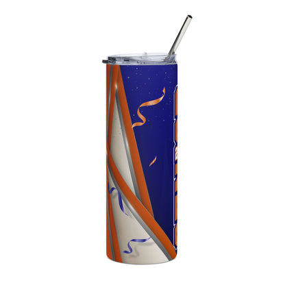 Senior 2026 Blue/Orange Stainless Steel Tumbler - Graduation Gift Travel Mug