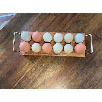 Thirty One Keepsake Egg Holder Natural Wood Acacia Easter Tray NWT
