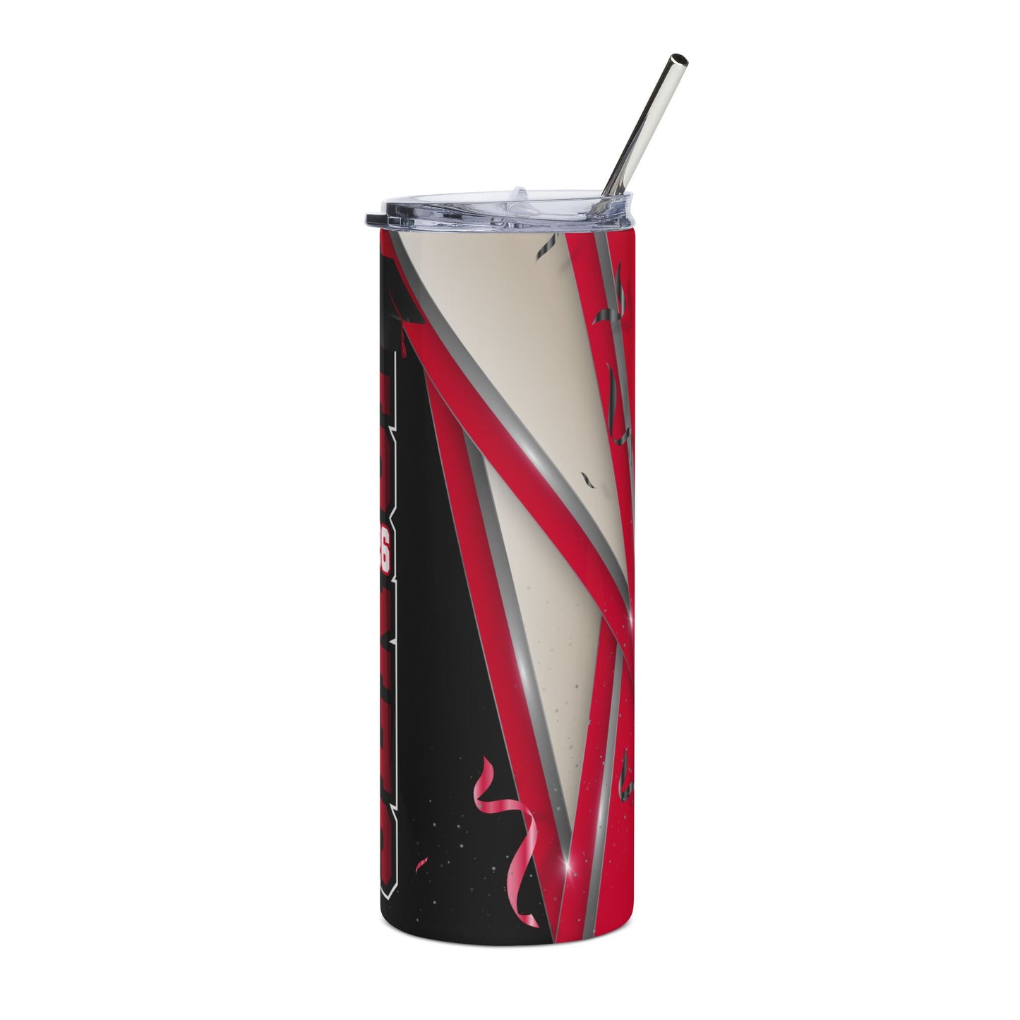 Senior 2026 Black/Red Stainless Steel Tumbler – 20oz Graduation Travel Cup