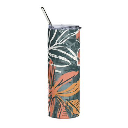 Tropical Floral 20oz Insulated Stainless Steel Tumbler with Reusable Straw & Lid