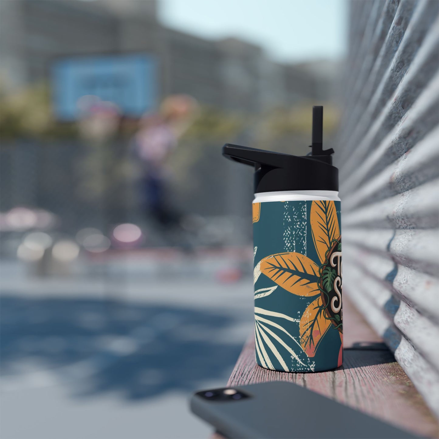 Talk Story Coffee Co. Stainless Steel Water Bottle — Tropical Floral Insulated Bottle
