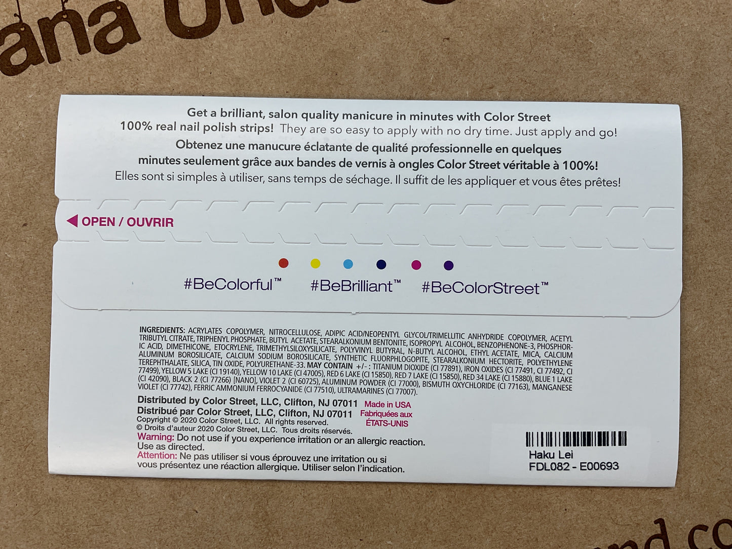 Color Street Nail Strips Haku Lei Clear Overlay