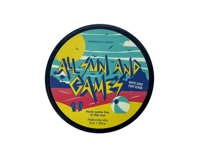 Perfectly Posh All Sun and Games White Sand Foot Scrub – 9 oz Mango-Scented