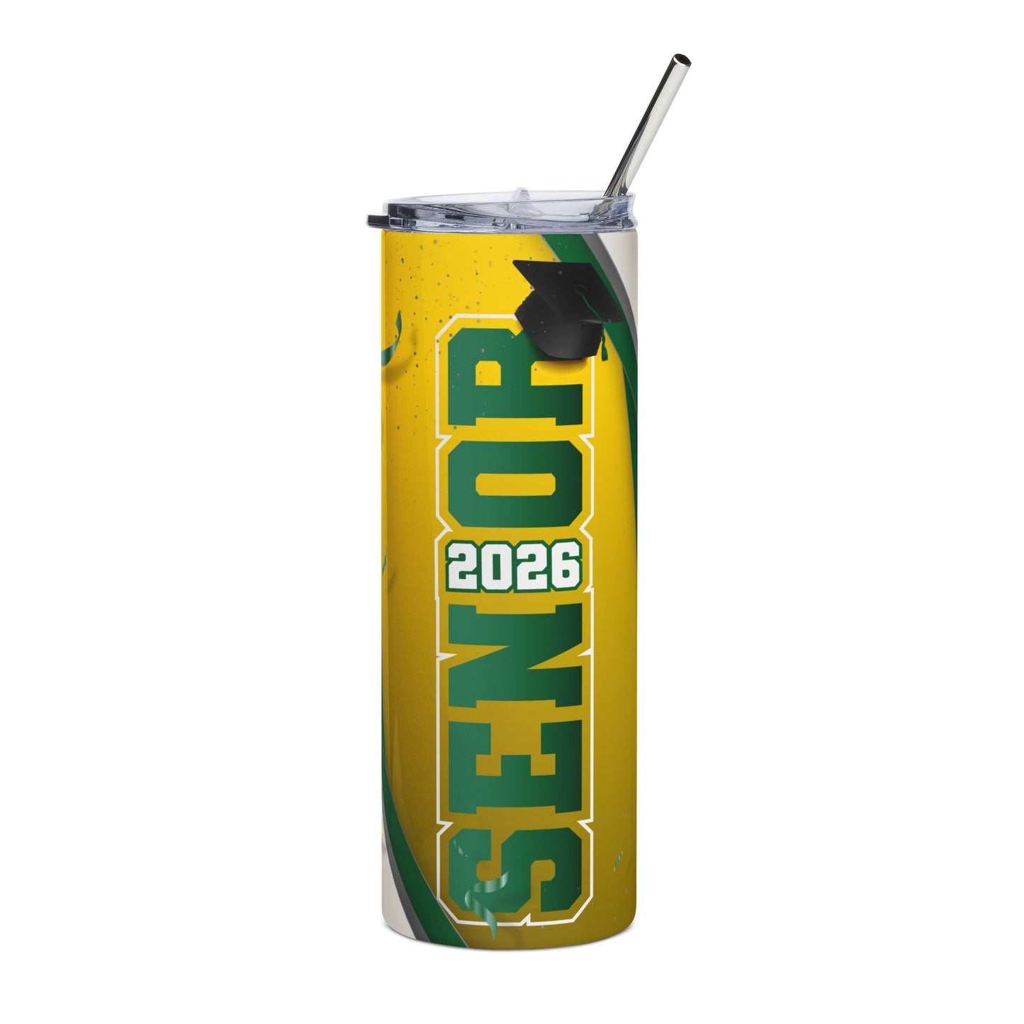 Senior 2026 Green/Gold 20oz Stainless Steel Tumbler — Graduation Gift