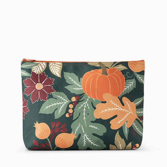 Thirty One Zipper Pouch *Pumpkin Floral*