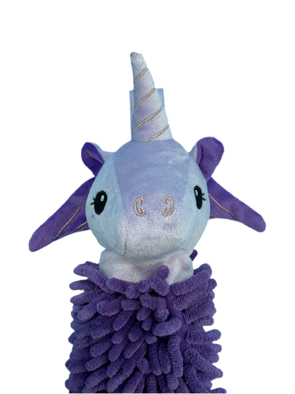Norwex Kids Pet To Dry Chenille Hand Towel – Purple Unicorn with BacLock®
