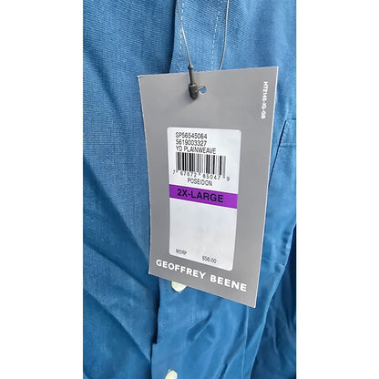 Geoffrey Beene Blue Slim Fit Button Up XXL NWT