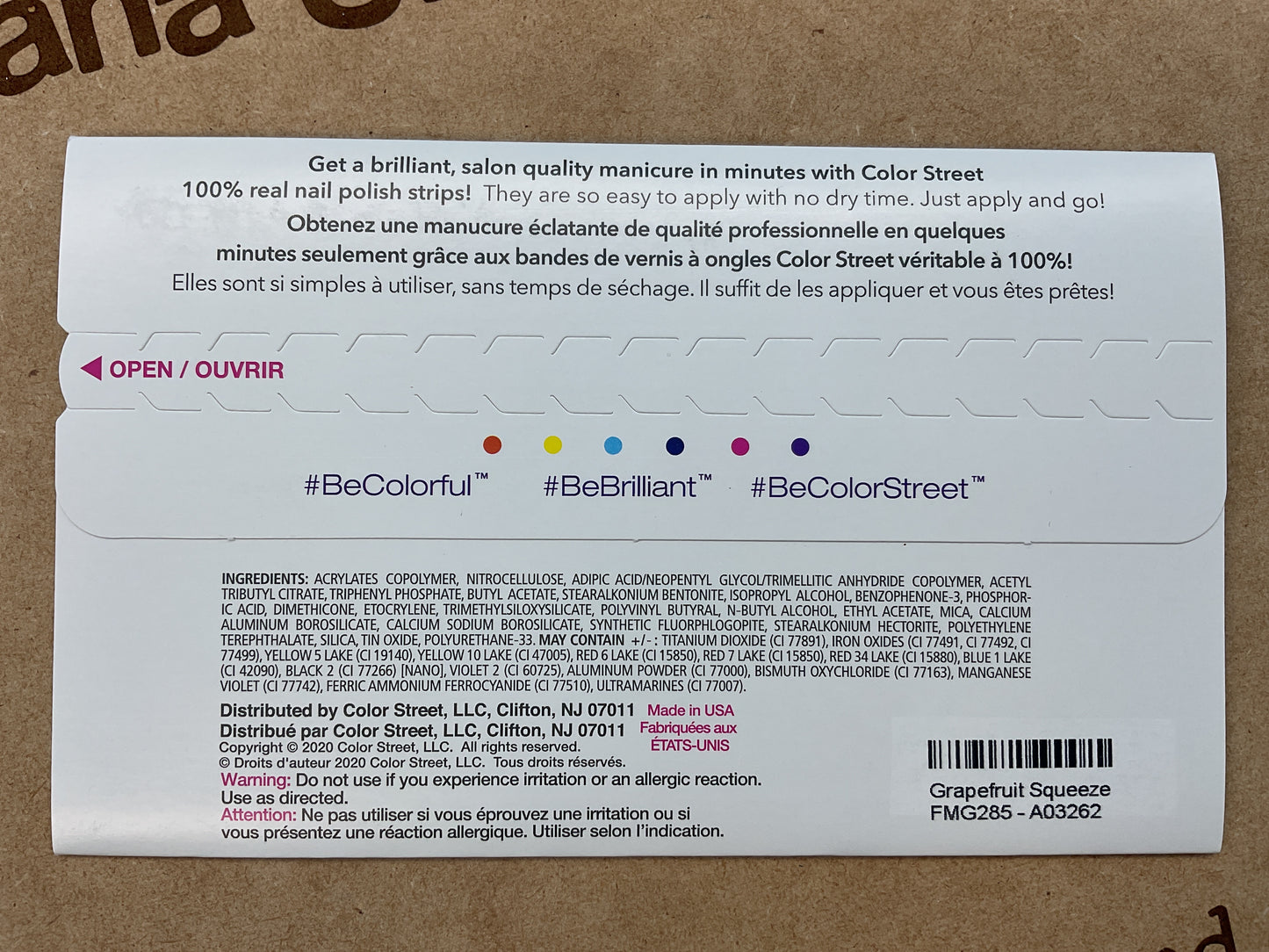 Color Street Nail Strips | Grapefruit Squeeze | Real Polish | Easy Apply |