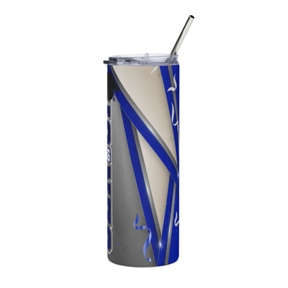 Senior 2026 Silver/Blue Stainless Steel Tumbler — 20oz Graduation Travel Cup