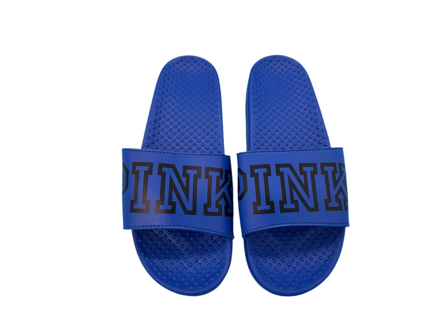 Victoria’s Secret - PINK - Blue Slides w/ Black Letters