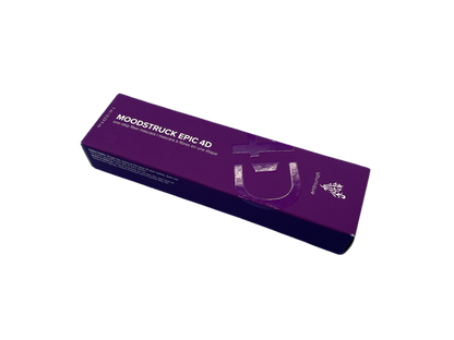Purple box labeled 'Moodstruck Epic 4D' on a white background