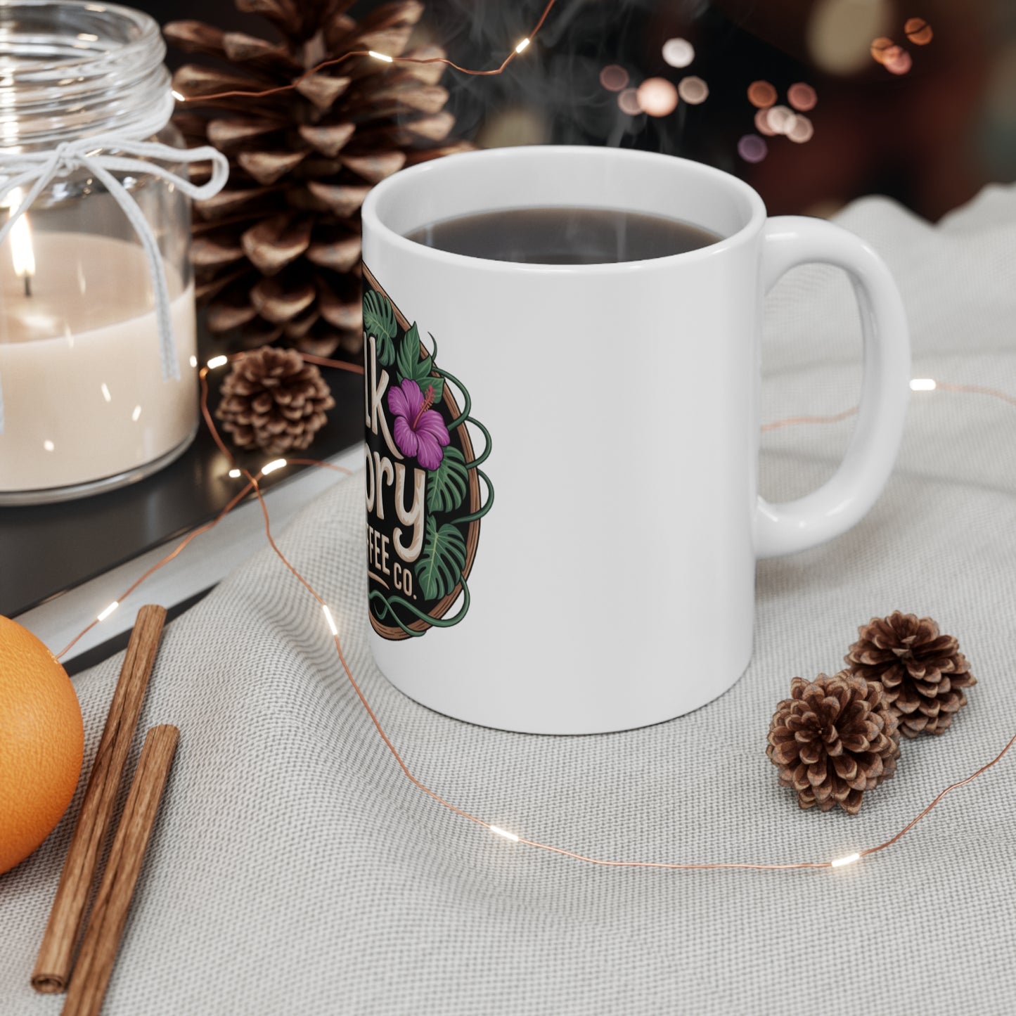 Talk Story Coffee Co. Mug – Tropical Hibiscus 11oz Ceramic Coffee Cup