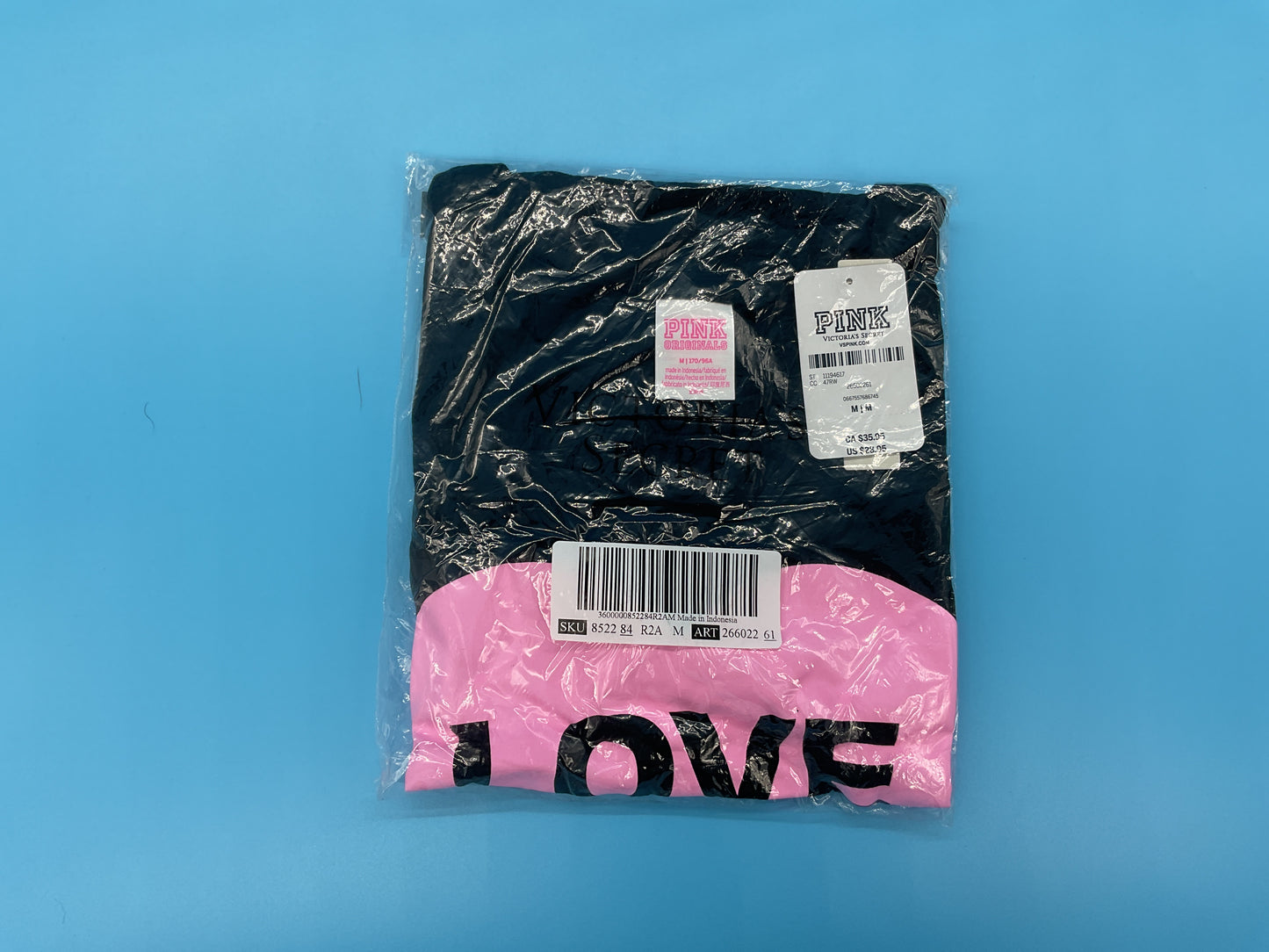 *NEW* Pink Victoria Secert Black Love T-Shirt *Medium*