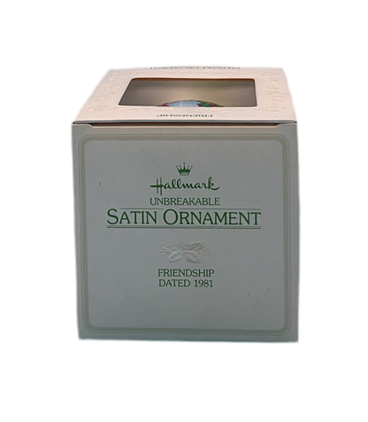 Hallmark Unbreakable Satin Friendship Ornament 1982 Vintage Keepsake Christmas