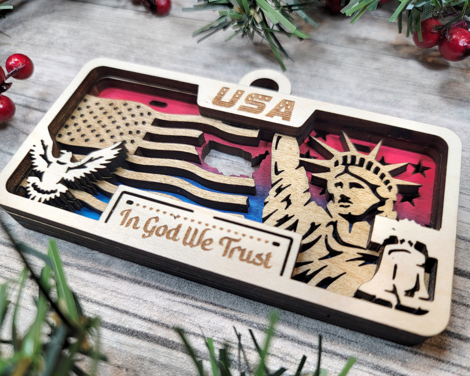 Customizable U.S.A. Ornament