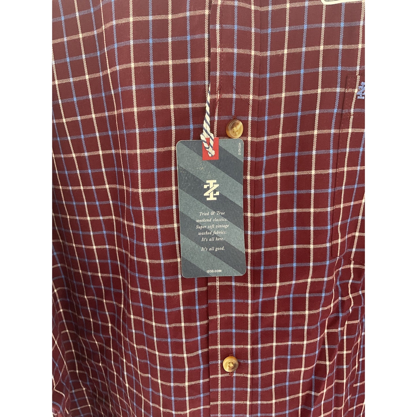 IZOD Advantage Wrinkle-Free Casual Button-Up Long Sleeve Shirt XXL