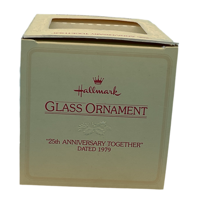 Hallmark 1979 25th Anniversary Together Glass Ornament QX2507 Vintage