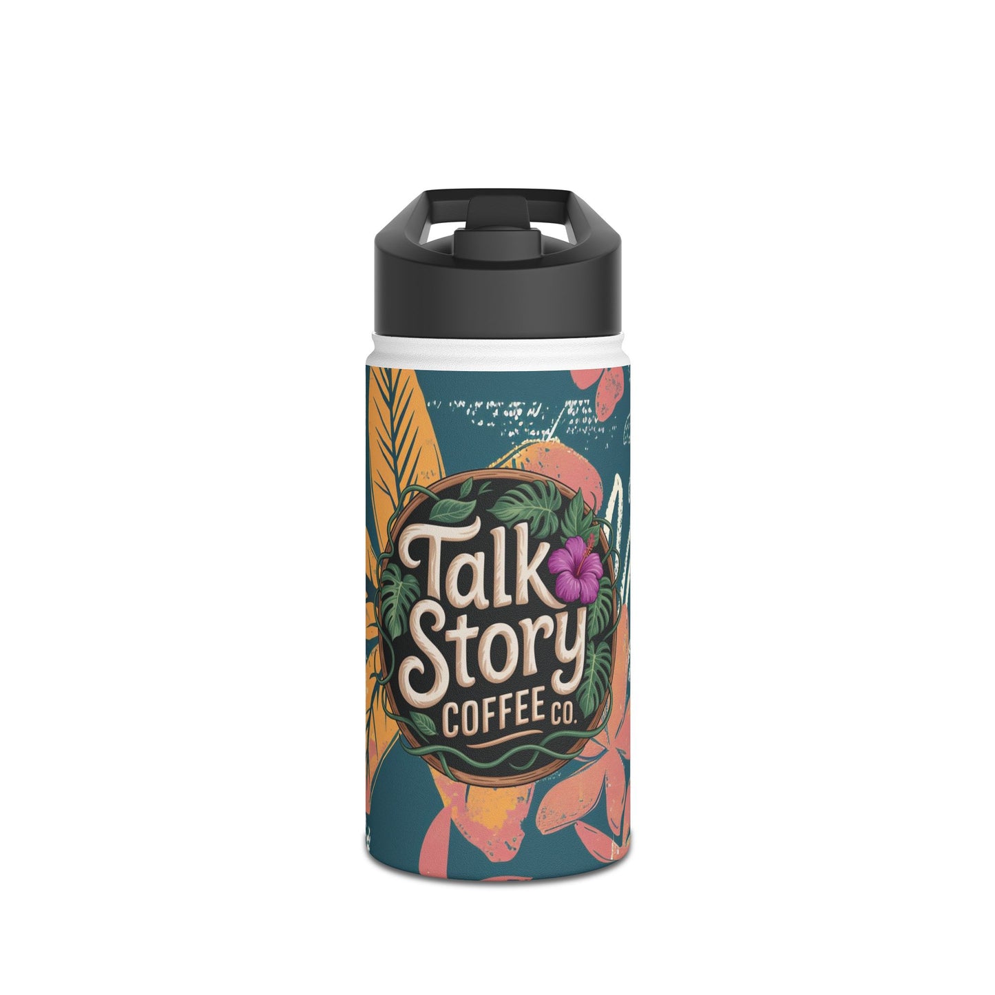 Talk Story Coffee Co. Stainless Steel Water Bottle — Tropical Floral Insulated Bottle