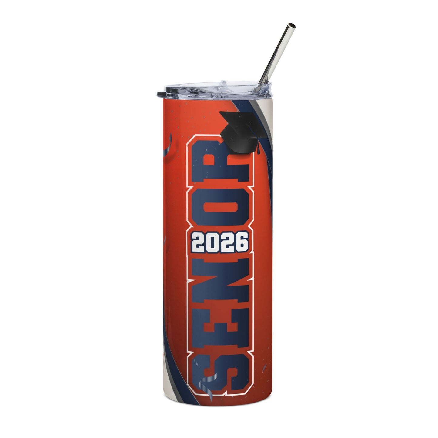 2026 Senior Graduation Navy/Red Stainless Steel Tumbler - 20oz