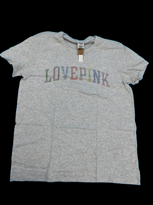 Pink Victoria Secret | Grey Bling T-Shirt | Large | NWT | Ohana Underground