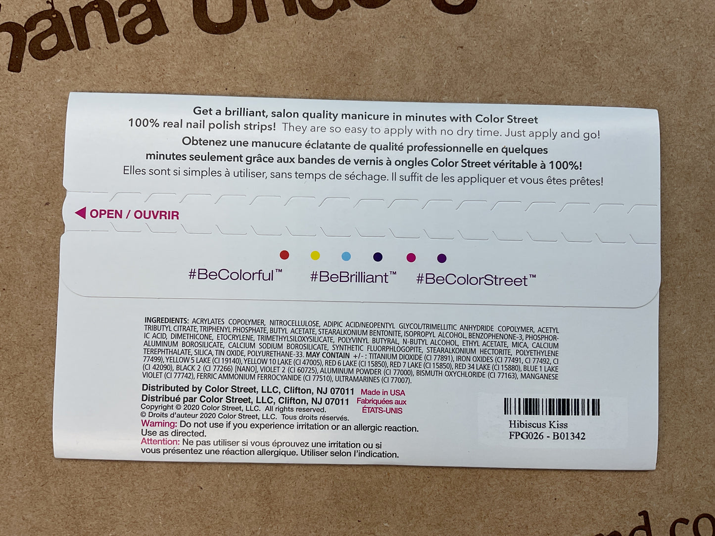 Color Street Pedicure Nail Strips Hibiscus Kiss