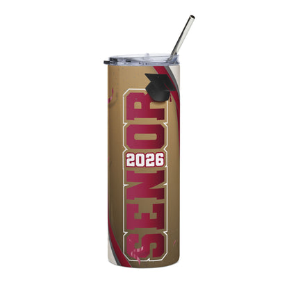 2026 Senior Stainless Steel Tumbler – Graduation Travel Cup with Cap & Straw