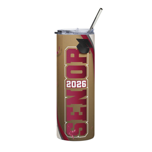2026 Senior Stainless Steel Tumbler – Graduation Travel Cup with Cap & Straw