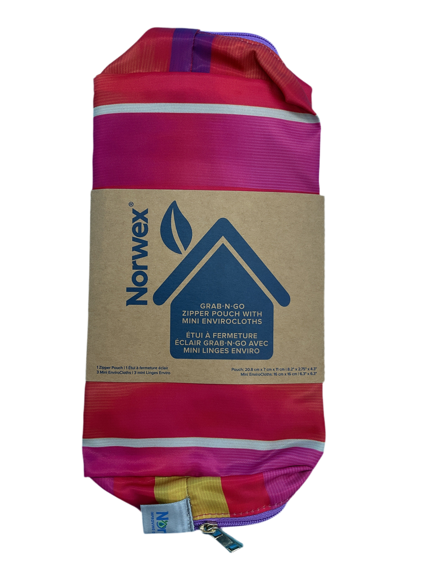 Norwex Grab-N-Go Zipper Pouch + EnviroCloth Travel Cleaning Set