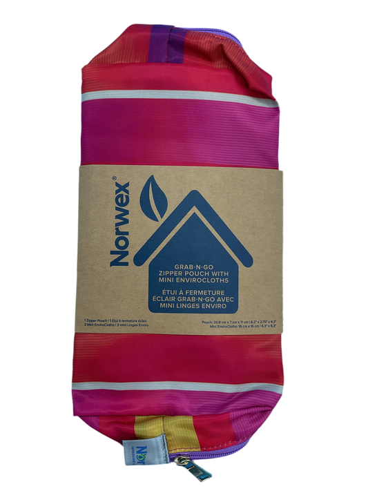 Norwex Grab-N-Go Zipper Pouch + EnviroCloth Travel Cleaning Set