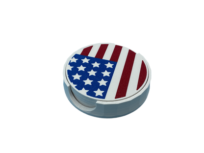 3D Printed American Flag Coaster Set With Storage Tray Patriotic Drink Coasters Durable Plastic