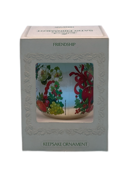 Hallmark Unbreakable Satin Friendship Ornament 1982 Vintage Keepsake Christmas