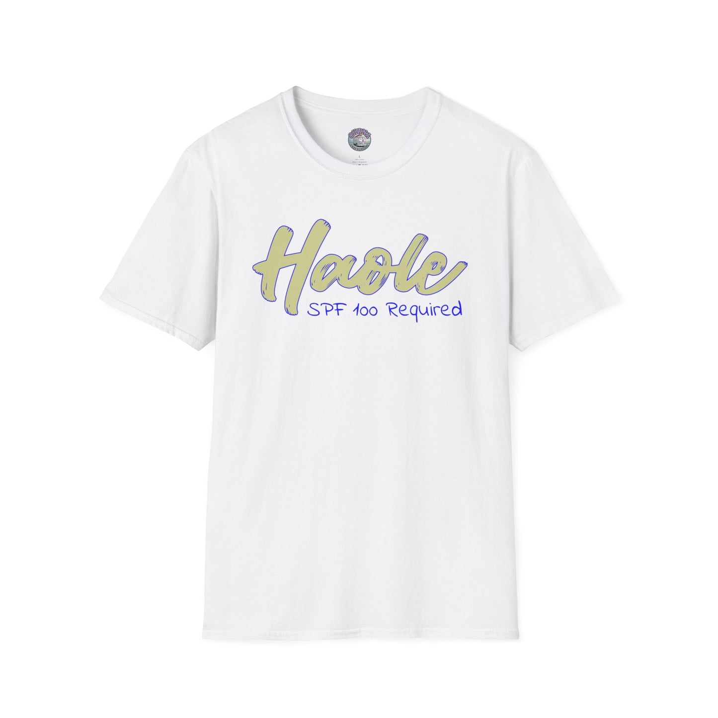 Haole SPF 100 Required Unisex Softstyle T Shirt – White