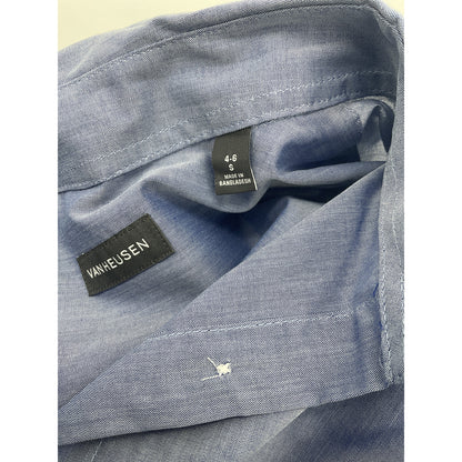 Van Heusen Womens Blue Long Sleeve Dress Shirt Size 4-6