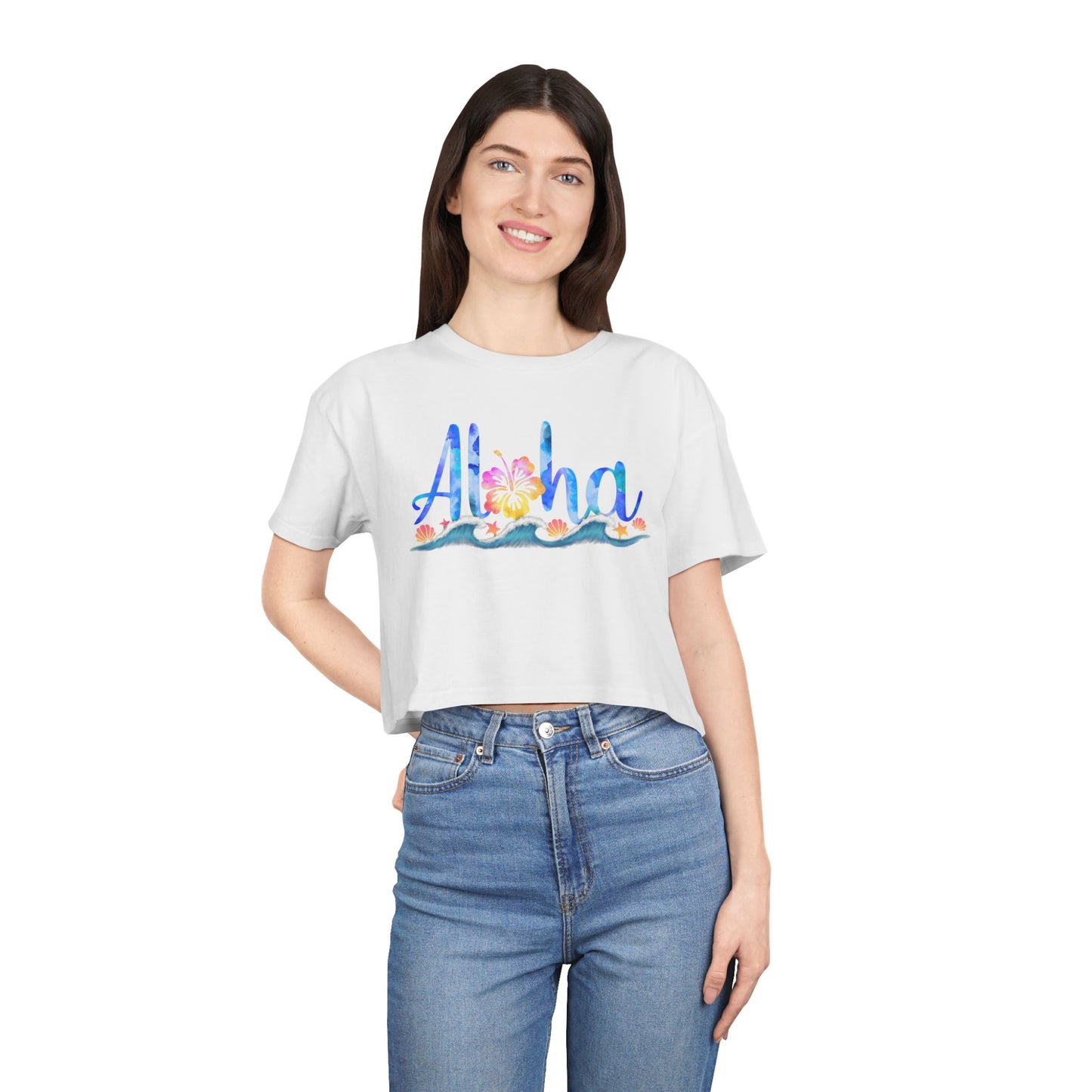 Aloha Women’s Crop Tee – Summer Vibe Top