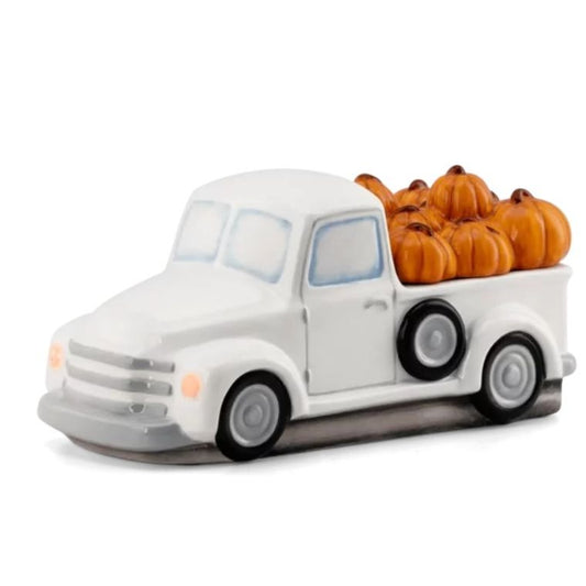 Scentsy ~ Retro White Truck with Pumpkin Delivery Lid Warmer