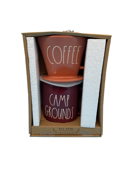 Rae Dunn Coffee & Camp Grounds Mug Set 2 Piece