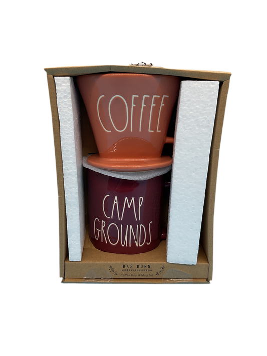 Rae Dunn Coffee & Camp Grounds Mug Set 2 Piece