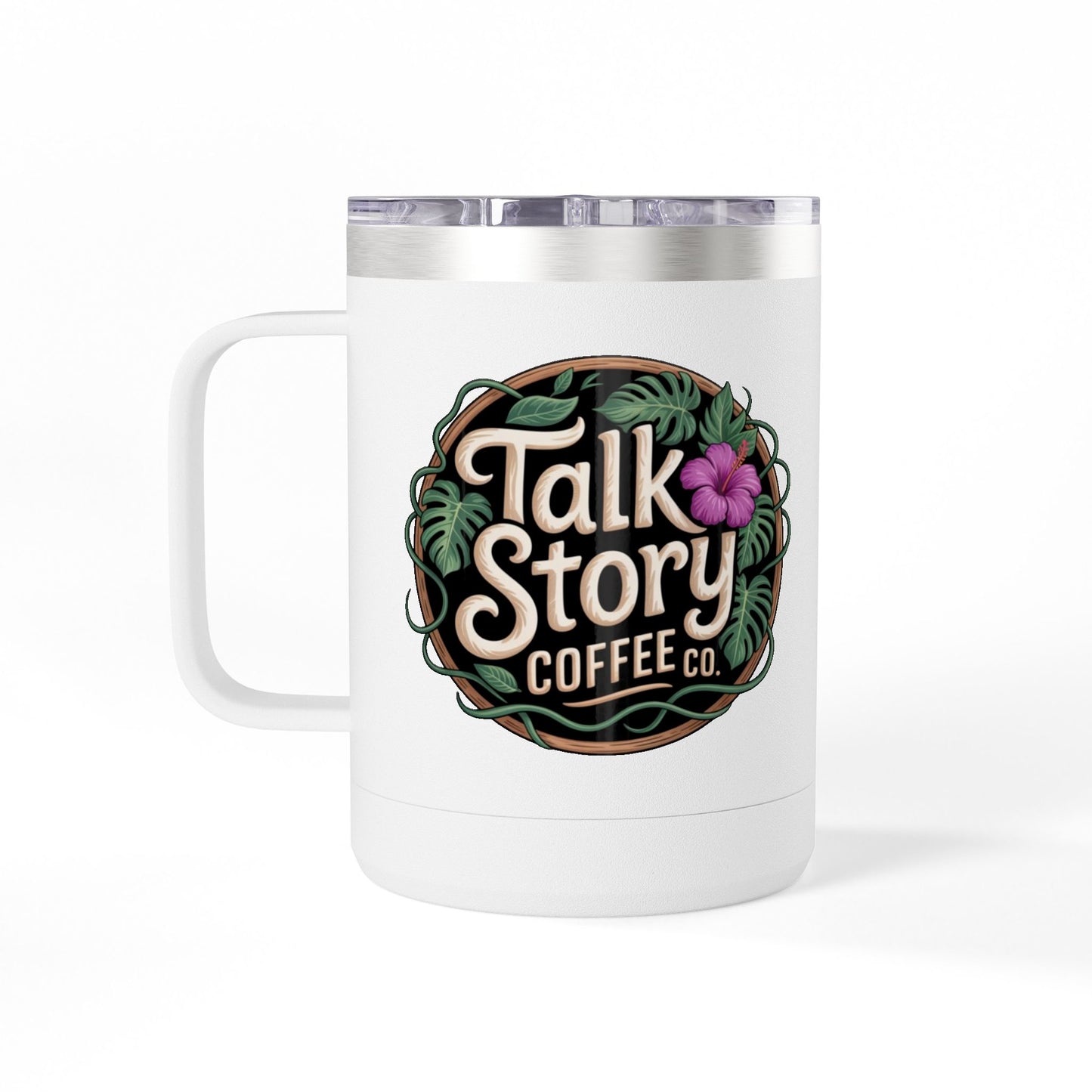 Talk Story Coffee 15oz Tumbler Mug — Insulated Travel Coffee Mug