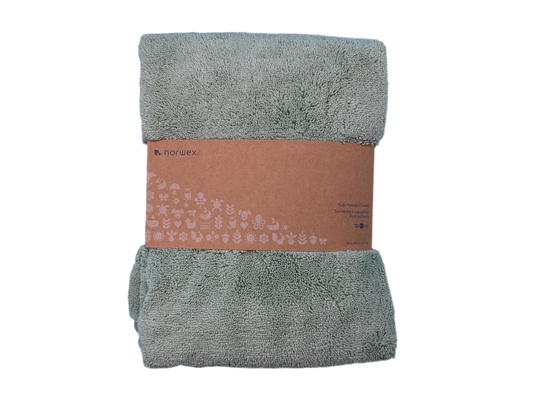 Norwex Kids Hooded Towel – Sage with Woodland Hood & BacLock® Microfiber