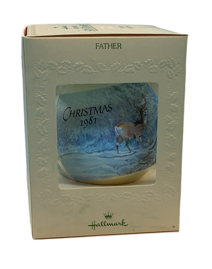 Hallmark Unbreakable Satin Ornament Ornament 1981 FATHER Vintage Keepsake Christmas