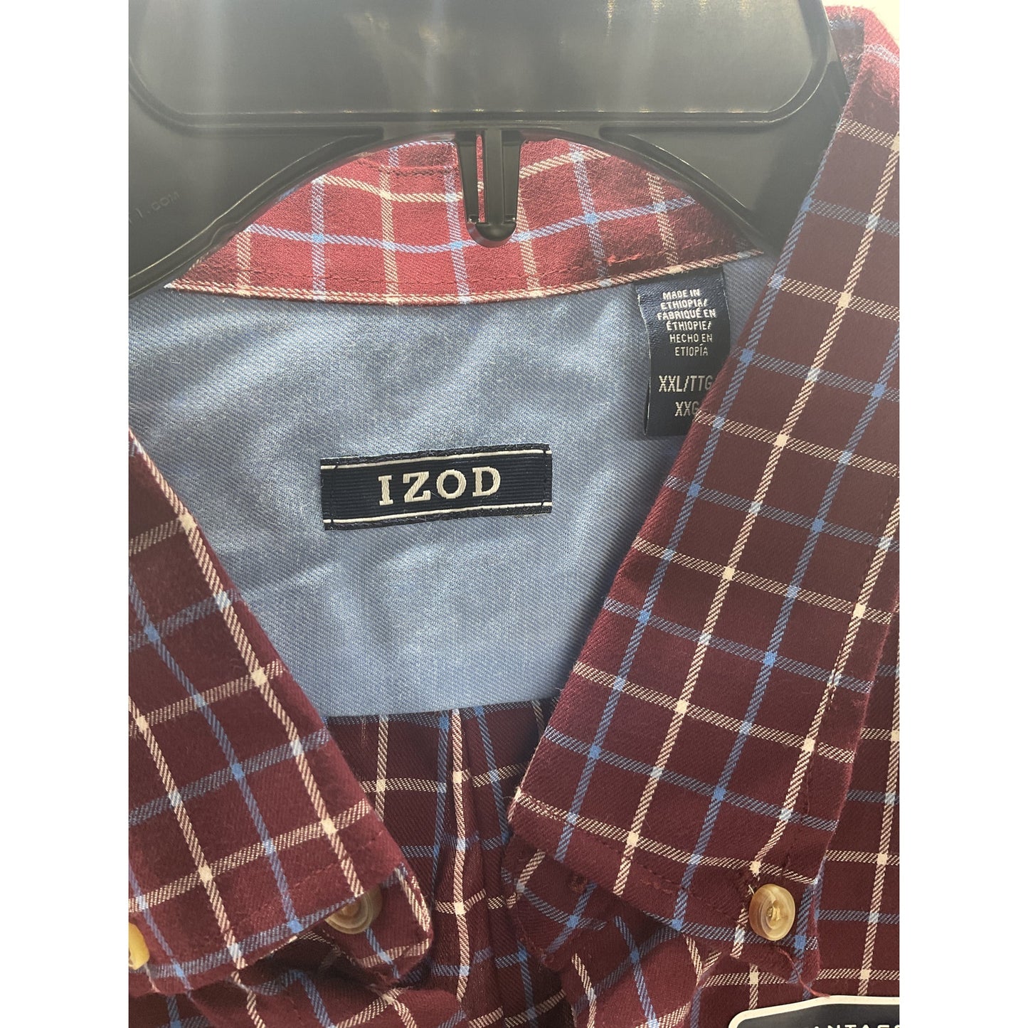 IZOD Advantage Wrinkle-Free Casual Button-Up Long Sleeve Shirt XXL